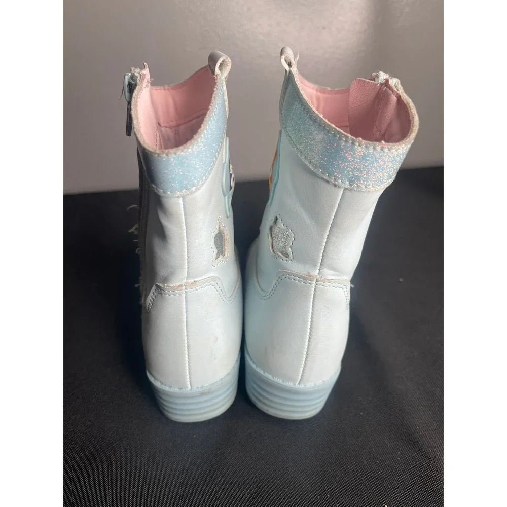 Ground Up Bluey Bingo Light Blue Glitter Star Western Cowboy Boots Girls Size 10